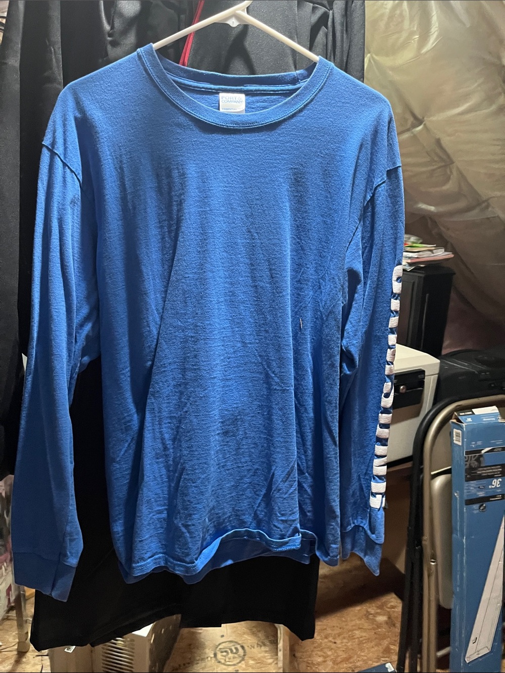 Samsung Blue Long-Sleeve Crewneck Shirt with Sleeve Print